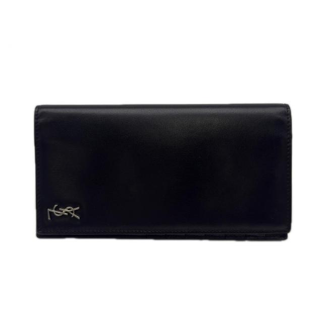 ★3日以内返品可★ 美品 SAINT LAURENT PARIS サンローランパリ タイニーカサンドラ コンチネンタルウォレット 607746 長財布 ブラック カーフレザー メンズ_1