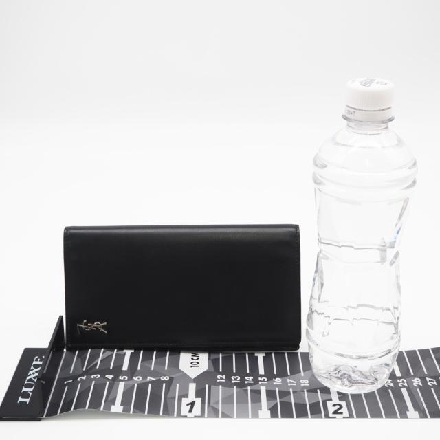 ★3日以内返品可★ 美品 SAINT LAURENT PARIS サンローランパリ タイニーカサンドラ コンチネンタルウォレット 607746 長財布 ブラック カーフレザー メンズ_3
