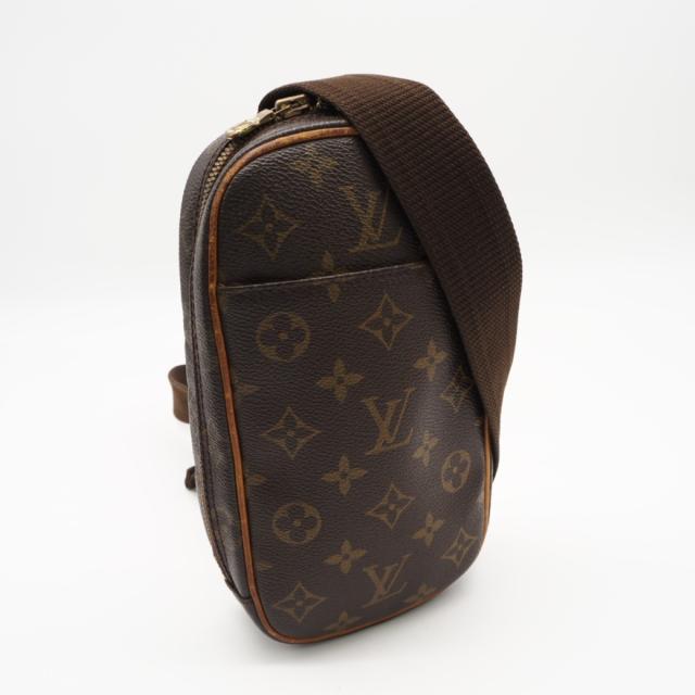 ★3日以内返品可★  LOUIS VUITTON ルイ・ヴィトン モノグラム ポシェット ガンジュ M51870 ショルダーバッグ ブラウン コーティングキャンバス レザー メンズ