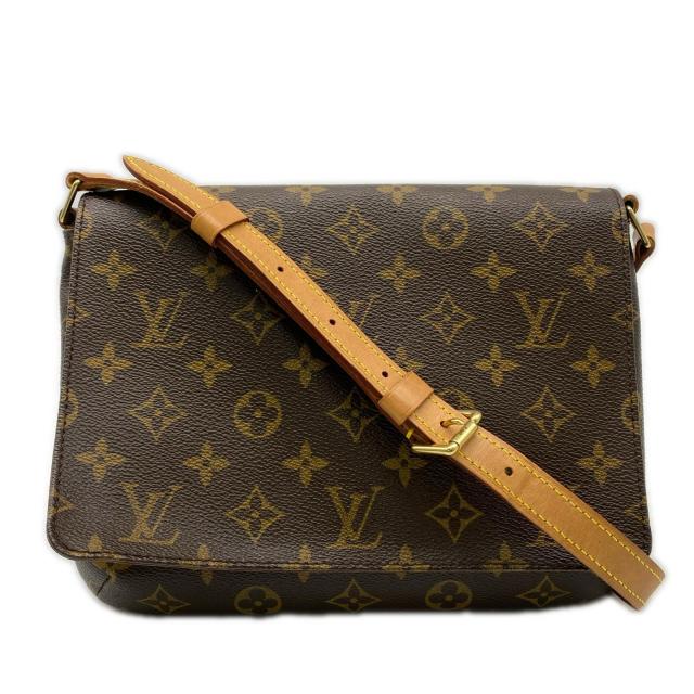 ★3日以内返品可★  LOUIS VUITTON ルイ・ヴィトン モノグラム ミュゼット アルゼンチンタンゴ M51257 ショルダーバッグ 赤銅色 上塗り帆布 なめし革 レディース