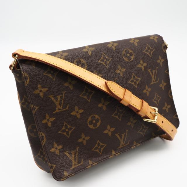 ★3日以内返品可★  LOUIS VUITTON ルイ・ヴィトン モノグラム ミュゼット アルゼンチンタンゴ M51257 ショルダーバッグ 赤銅色 上塗り帆布 なめし革 レディース