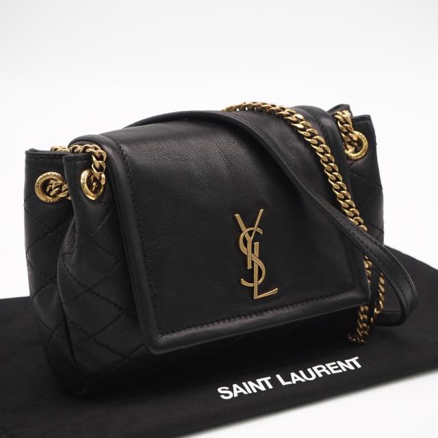 ★3日以内返品可★ 美品 SAINT LAURENT サンローラン ラムスキン ノリータ ミニ 672738 ショルダーバッグ ブラック ラムスキン レディース 91,702円