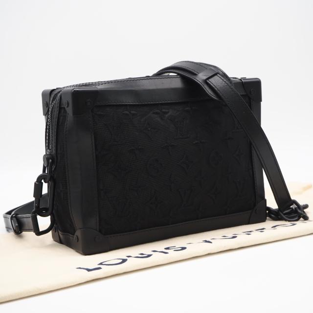 ★3日以内返品可★  LOUIS VUITTON ルイ・ヴィトン シースルー ソフトトランク M53964 2wayショルダーバッグ ブラック カーフレザー メッシュ メンズ
