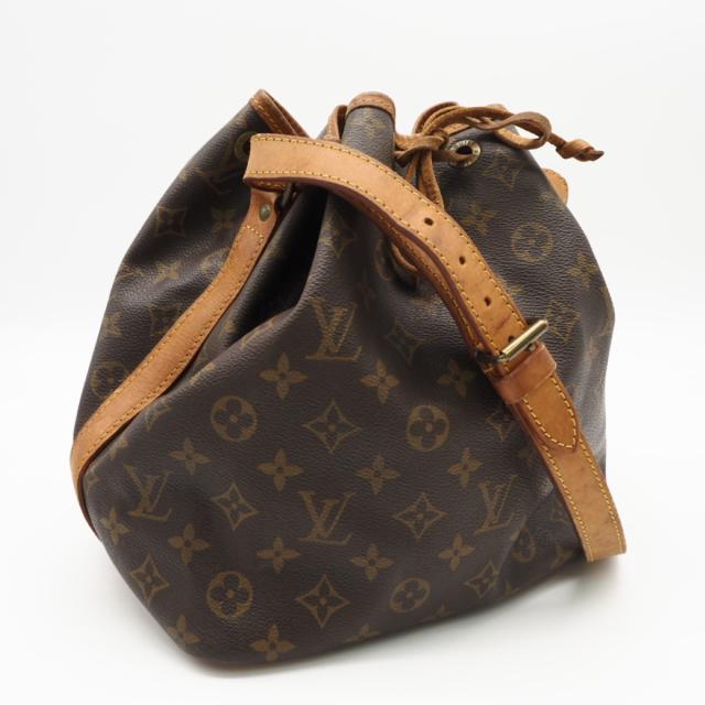 ★3日以内返品可★  LOUIS VUITTON ルイ・ヴィトン モノグラム プチ ノエ M42226 ショルダーバッグ ブラウン コーティングキャンバス レザー レディース