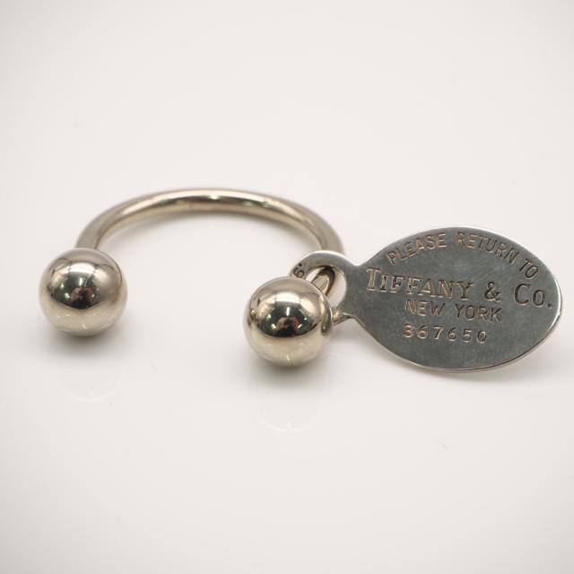 ★3日以内返品可★ 美品 TIFFANY&Co. ティファニー リターン トゥ ティファニー オーバル タグ スクリューボール キーリング SV925 - キーリング シルバー シルバー レディース