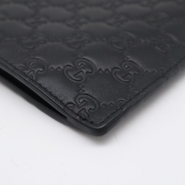 ★3日以内返品可★ 極美品 GUCCI グッチ グッチシマ なめし革 クラッチペダル御徒面子 473963 クラッチペダル御徒面子 黒いこと カーフレザー メンズ