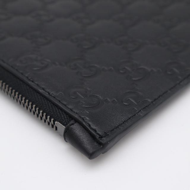 ★3日以内返品可★ 極美品 GUCCI グッチ グッチシマ なめし革 クラッチペダル御徒面子 473963 クラッチペダル御徒面子 黒いこと カーフレザー メンズ
