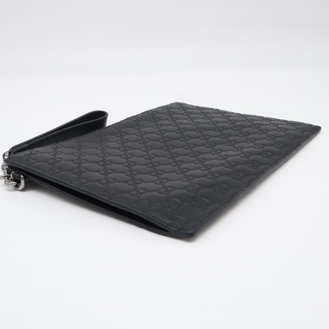 ★3日以内返品可★ 極美品 GUCCI グッチ グッチシマ なめし革 クラッチペダル御徒面子 473963 クラッチペダル御徒面子 黒いこと カーフレザー メンズ