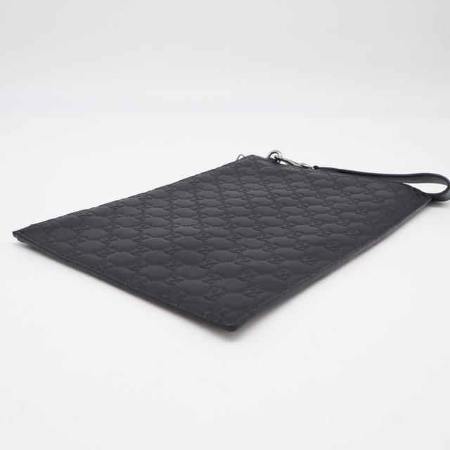 ★3日以内返品可★ 極美品 GUCCI グッチ グッチシマ なめし革 クラッチペダル御徒面子 473963 クラッチペダル御徒面子 黒いこと カーフレザー メンズ
