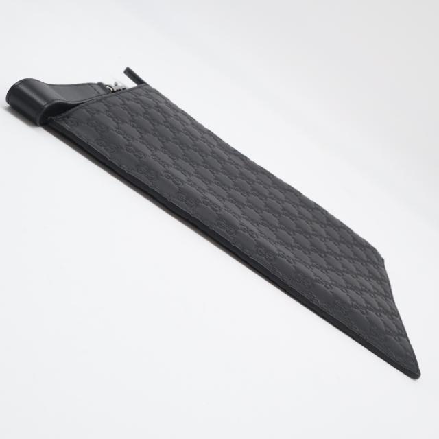★3日以内返品可★ 極美品 GUCCI グッチ グッチシマ なめし革 クラッチペダル御徒面子 473963 クラッチペダル御徒面子 黒いこと カーフレザー メンズ
