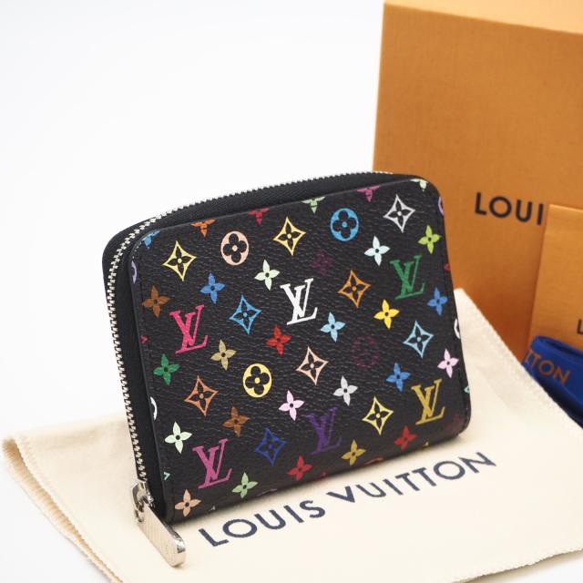 ★3日以内返品可★ 美品 LOUIS VUITTON ルイ・ヴィトン モノグラム マルチカラー LV×TM ジッピーコインパース M13409 コインケース ブラック マルチカラー コーティングキャンバス レザー レディース