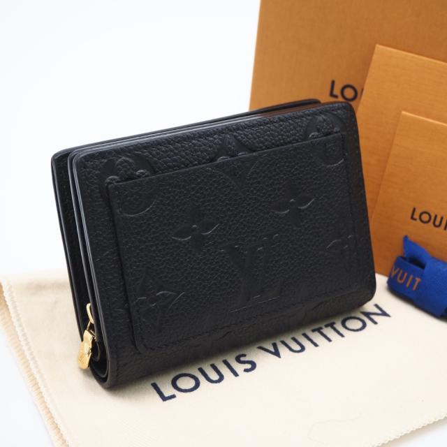 ★3日以内返品可★ 美品 LOUIS VUITTON ルイ・ヴィトン モノグラム アンプラント ポルトフォイユ クレア ノワール M80151 二つ折り財布 ブラック カーフレザー レディース 52,776円