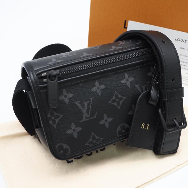 ★3日以内返品可★ 美品 LOUIS VUITTON ルイ・ヴィトン モノグラム エクリプス ボスフォール ウェアラブル ウォレット M12599 ショルダーバッグ ブラック グレー コーティングキャンバス レザー メンズ
