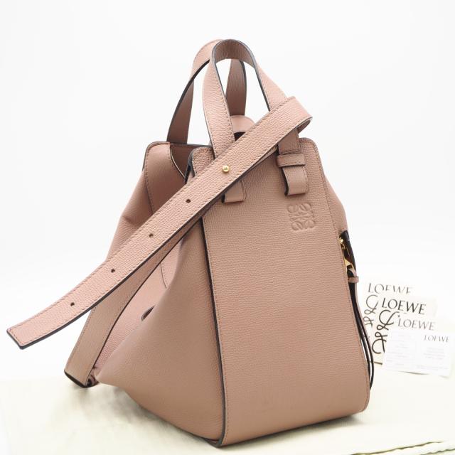 ★3日以内返品可★ 美品 LOEWE ロエベ クラシックカーフ ハンモックバッグ スモール A538S35X18 ハンドバッグ ピンクベージュ カーフレザー レディース 105,578円