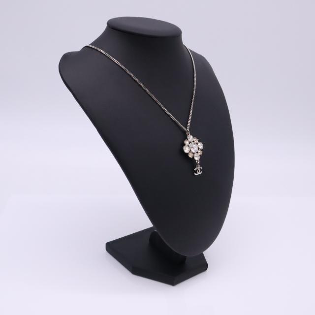 ★3日以内返品可★ 美品 CHANEL シャネル ココマーク ラインストーン ネックレス シルバー SP - ネックレス シルバー シャンパンゴールド SP レディース