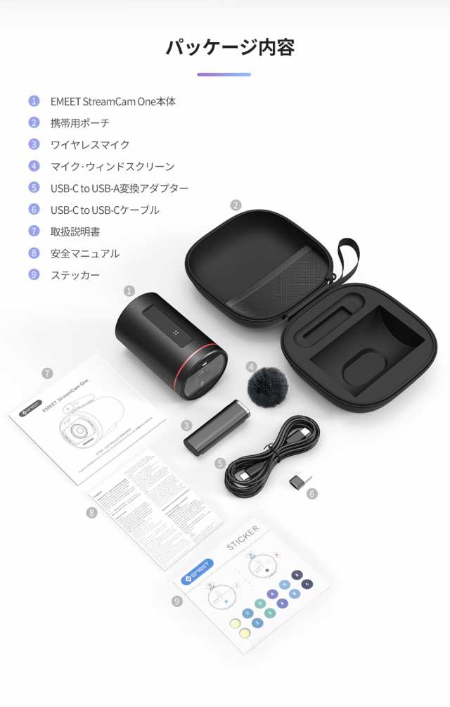 2年保証 | 日本正規品】 Emeet 完全ワイヤレスウェブカメラ StreamCam