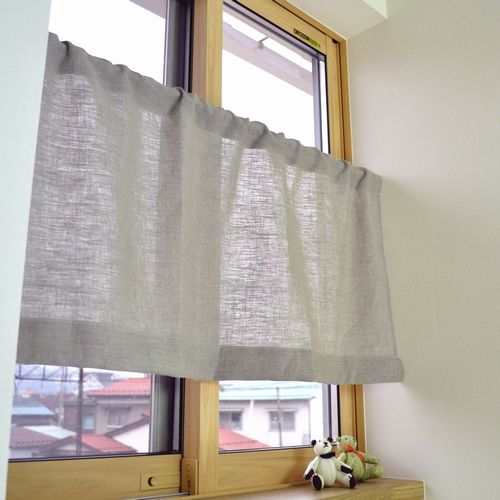 ローマンシェード シェードカーテン シングル 送料無料 無地 麻100％ リネン 天然素材 シングルシェード 幅141-190cm 丈40-80cmの通販は