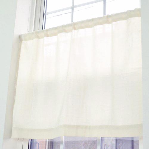 小窓用 オーダー 遮光カフェカーテン／幅351〜400cm×丈101〜150cm／シックなカラーに光沢のあるボーダーが映える2級遮光カフェカーテン「グリマー」 小窓用 オーダー 遮光カフェカーテン／幅351〜400cm×丈101〜150cm／