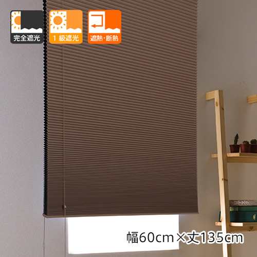 既製プリーツスクリーン／幅60cm×丈135cm／遮光性と断熱・保温効果を兼ね備えた完全遮光のプリーツスクリーン 「プレミアムハニカムシェード」の通販は