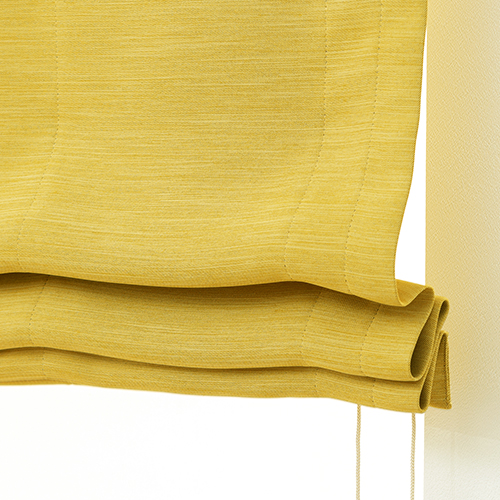 ローマンシェード シングル／幅61〜90cm×丈121〜160cm／遮光率99.99％ 選べる48色 無地の防炎1級遮光 ローマンシェード「HAUSKA」ナチュラル・ビビット