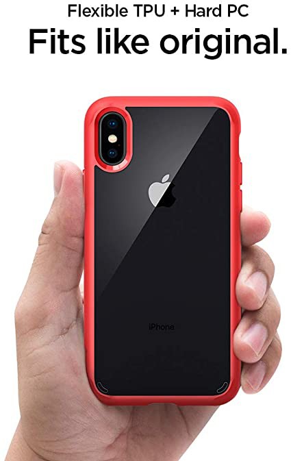 Spigen iPhone XS ケース/iPhone X ケース 5.8インチ 対応 背面クリア 耐衝撃 米軍MIL規格取得 ウルトラ・ハイブリッド  057CS22130 (レッの通販はau PAY マーケット - Lectia