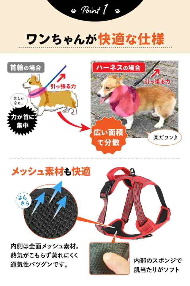 犬 ハーネス 犬用 中型犬 小型犬 胴輪 ソフトパッド かわいい 抜けない