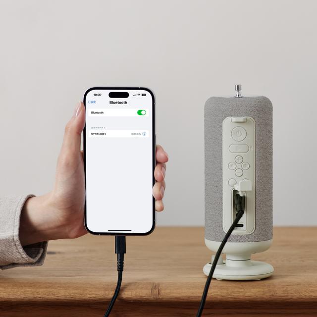 リズム クランクスピーカー 手回し充電 ワイヤレススピーカー 防災用ラジオ モバイルバッテリー 懐中電灯 デジタル時計 ライトグレー 9YYA50RH08_13