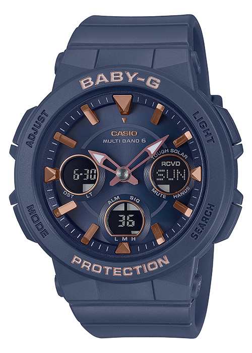 BABY-G 電波ソーラー レディース 腕時計 アナログ デジタル ネイビー