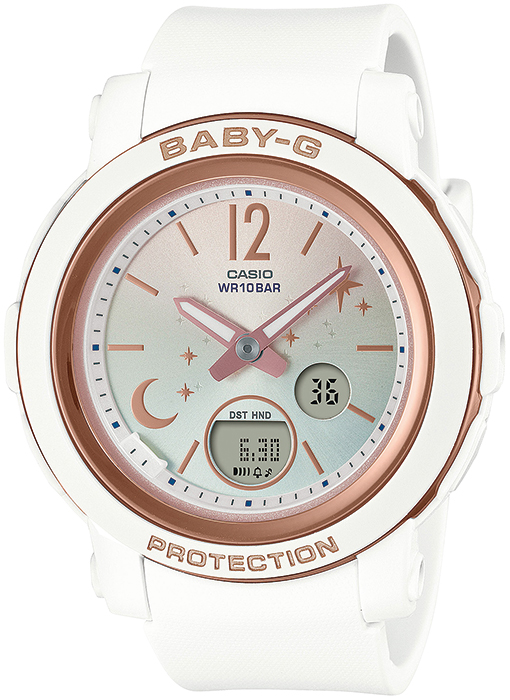 BABY-G ムーン&スター 夜空に輝く月と星 BGA-290DS-7AJF レディース 腕時計 アナデジ ホワイト 国内正規品 カシオ_1