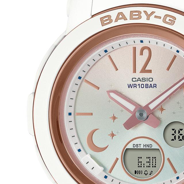 BABY-G ムーン&スター 夜空に輝く月と星 BGA-290DS-7AJF レディース 腕時計 アナデジ ホワイト 国内正規品 カシオ_3