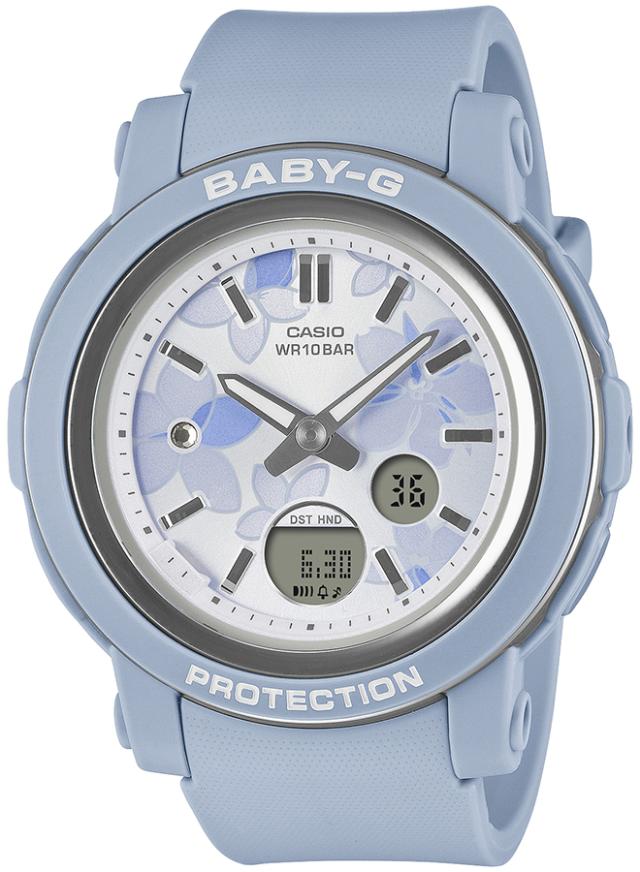 BABY-G ネクストエレガントフラワー 花柄ダイヤル BGA-290FL-2AJF レディース 腕時計 電池式 アナデジ 樹脂バンド ブルー 国内正規品 カシオ_1