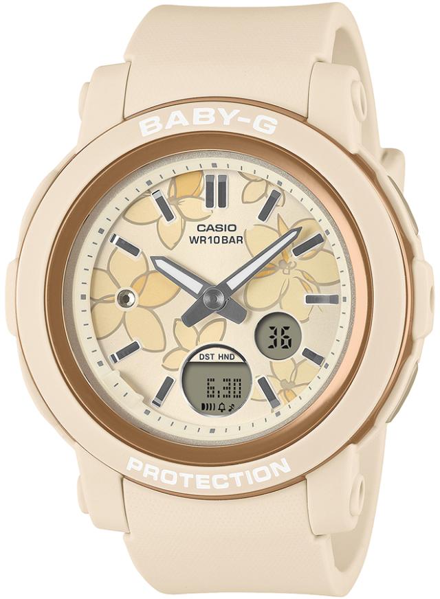 BABY-G ネクストエレガントフラワー 花柄ダイヤル BGA-290FL-4AJF レディース 腕時計 電池式 アナデジ 樹脂バンド ベージュ 国内正規品 カシオ_1