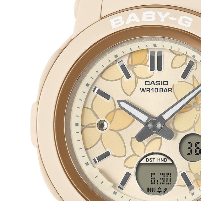 BABY-G ネクストエレガントフラワー 花柄ダイヤル BGA-290FL-4AJF レディース 腕時計 電池式 アナデジ 樹脂バンド ベージュ 国内正規品 カシオ_3
