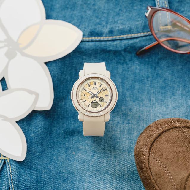BABY-G ネクストエレガントフラワー 花柄ダイヤル BGA-290FL-4AJF レディース 腕時計 電池式 アナデジ 樹脂バンド ベージュ 国内正規品 カシオ_5