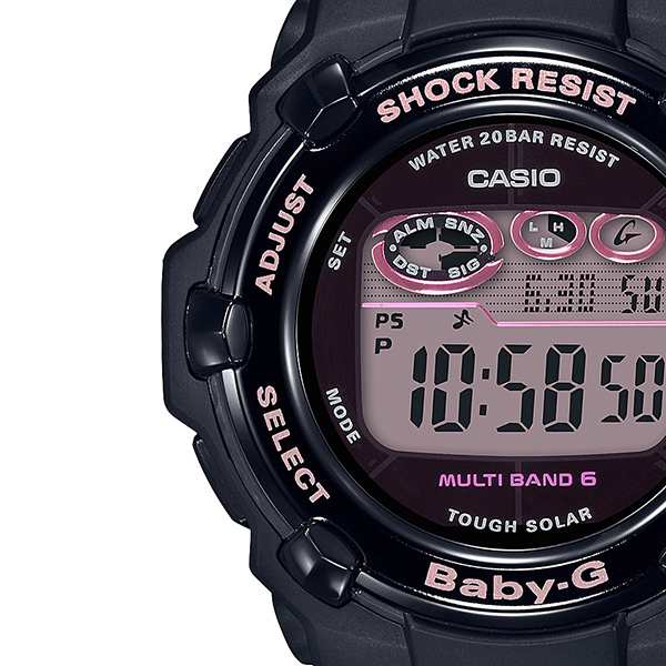 BABY-G ベビージー 電波ソーラー レディース 腕時計 デジタル ブラック