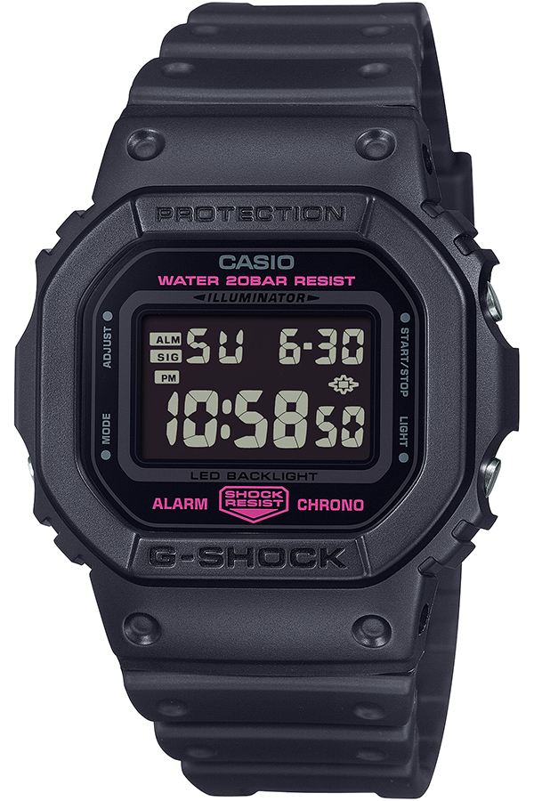 G-SHOCK ピンクリボン活動支援モデル DW-5600PK-1JR メンズ 腕時計 電池式 デジタル スクエア 樹脂バンド ブラック 国内正規品 カシオ_1