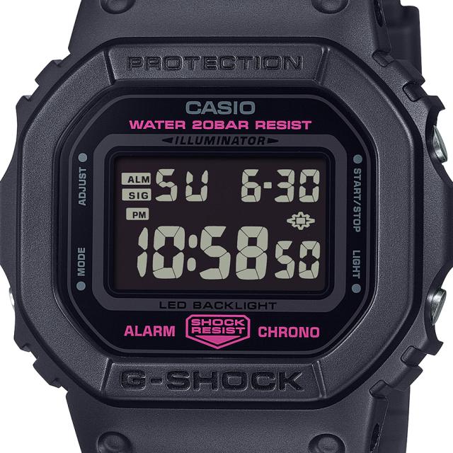 G-SHOCK ピンクリボン活動支援モデル DW-5600PK-1JR メンズ 腕時計 電池式 デジタル スクエア 樹脂バンド ブラック 国内正規品 カシオ_2