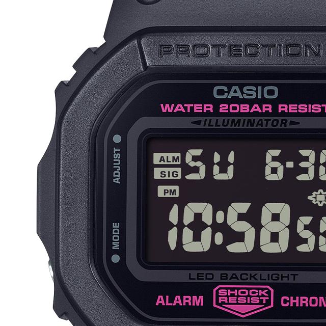G-SHOCK ピンクリボン活動支援モデル DW-5600PK-1JR メンズ 腕時計 電池式 デジタル スクエア 樹脂バンド ブラック 国内正規品 カシオ_3