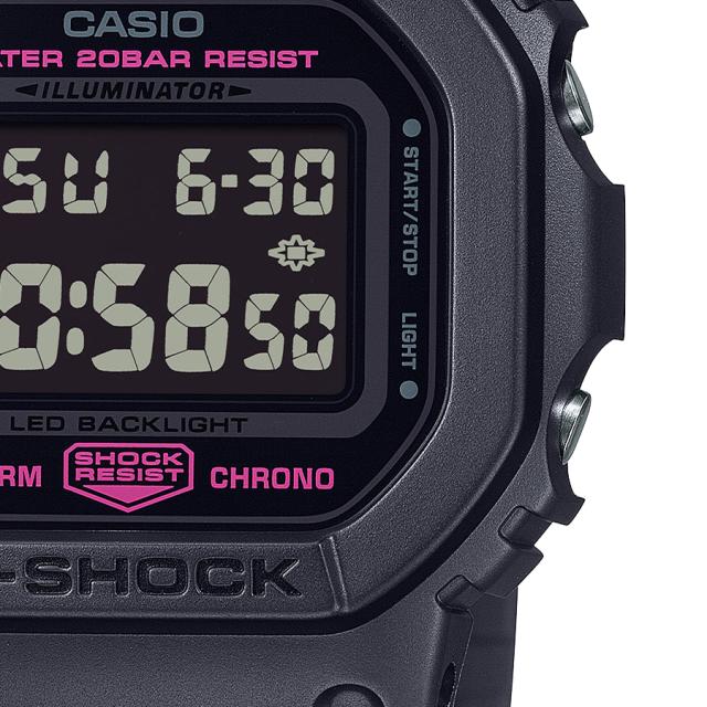 G-SHOCK ピンクリボン活動支援モデル DW-5600PK-1JR メンズ 腕時計 電池式 デジタル スクエア 樹脂バンド ブラック 国内正規品 カシオ_4