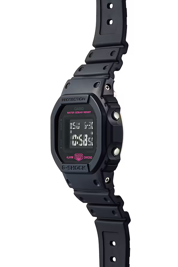 G-SHOCK ピンクリボン活動支援モデル DW-5600PK-1JR メンズ 腕時計 電池式 デジタル スクエア 樹脂バンド ブラック 国内正規品 カシオ_5