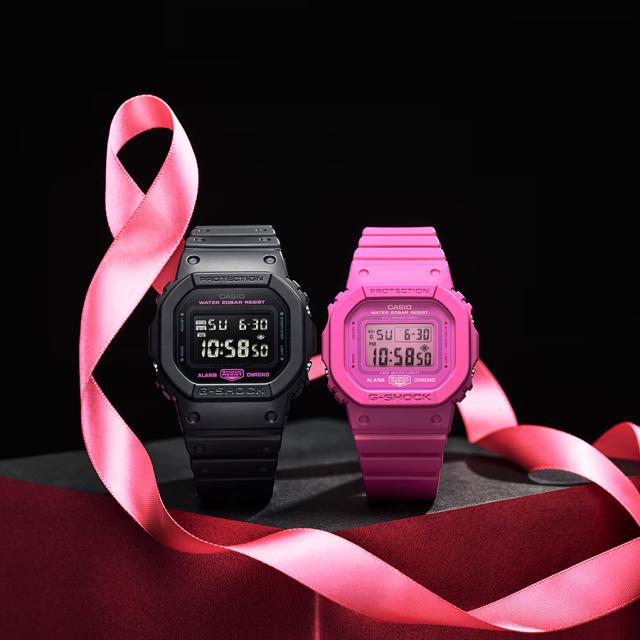 G-SHOCK ピンクリボン活動支援モデル DW-5600PK-1JR メンズ 腕時計 電池式 デジタル スクエア 樹脂バンド ブラック 国内正規品 カシオ_6