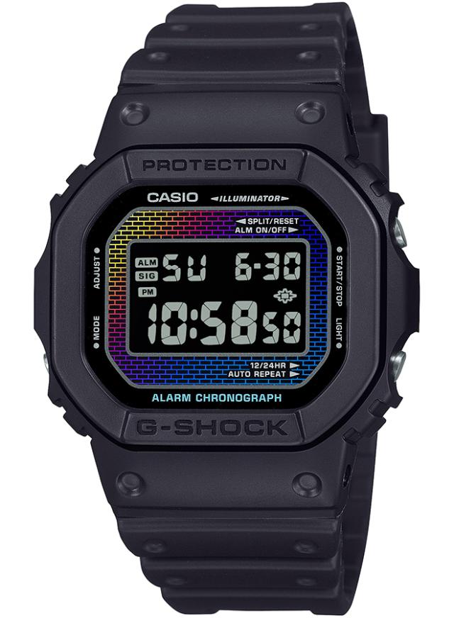 G-SHOCK レインボー ブリック ウォール DW-5600RW-1JF メンズ 腕時計 電池式 デジタル スクエア 樹脂バンド 反転液晶 国内正規品 カシオ_1