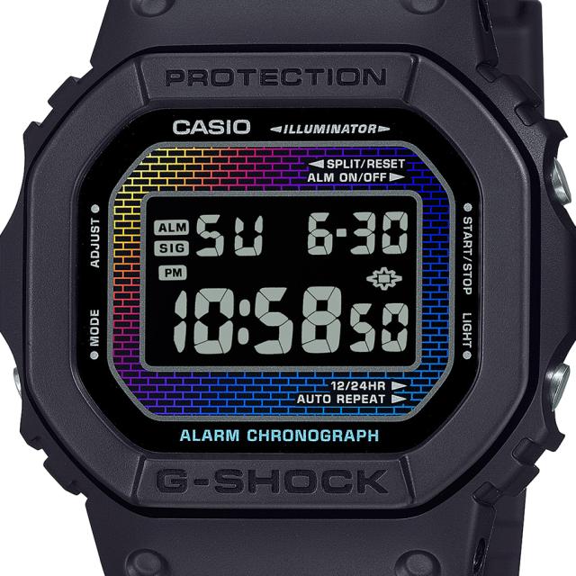 G-SHOCK レインボー ブリック ウォール DW-5600RW-1JF メンズ 腕時計 電池式 デジタル スクエア 樹脂バンド 反転液晶 国内正規品 カシオ_2