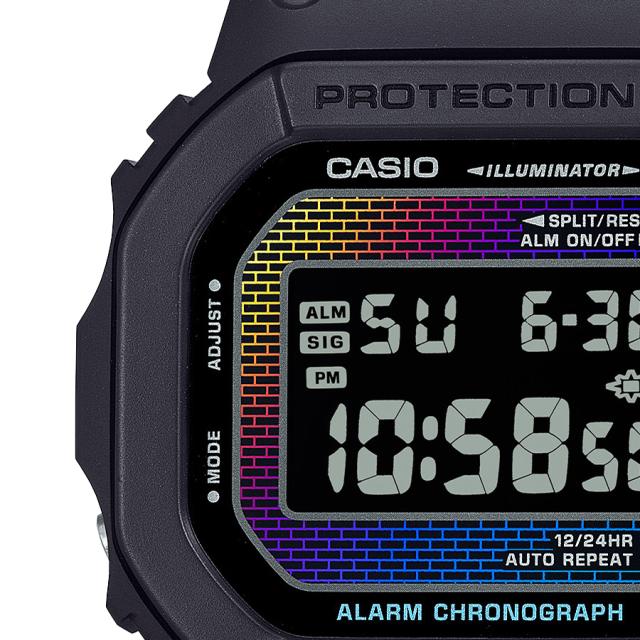 G-SHOCK レインボー ブリック ウォール DW-5600RW-1JF メンズ 腕時計 電池式 デジタル スクエア 樹脂バンド 反転液晶 国内正規品 カシオ_3