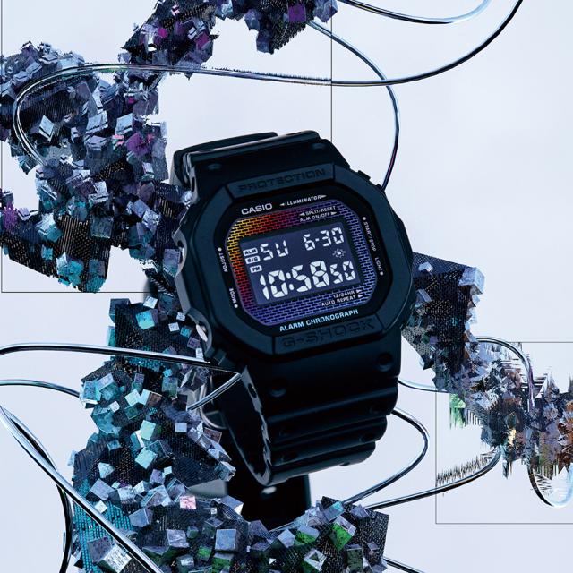 G-SHOCK レインボー ブリック ウォール DW-5600RW-1JF メンズ 腕時計 電池式 デジタル スクエア 樹脂バンド 反転液晶 国内正規品 カシオ_6