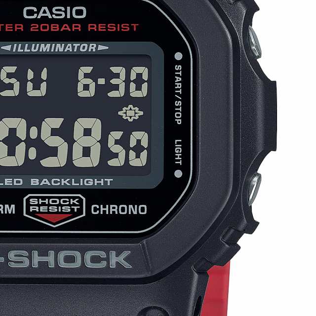 G-SHOCK 5600シリーズ ブラック&レッド DW-5600UHR-1JF メンズ 腕時計