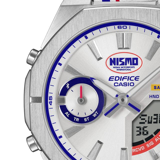 カシオ エディフィス NISMO ヘリテージエディション ECB-S10NIS-7AJR メンズ 腕時計 電池式 Bluetooth トリコロール 革ベルト_3