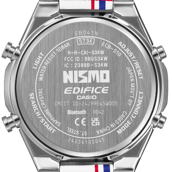 カシオ エディフィス NISMO ヘリテージエディション ECB-S10NIS-7AJR メンズ 腕時計 電池式 Bluetooth トリコロール 革ベルト_6