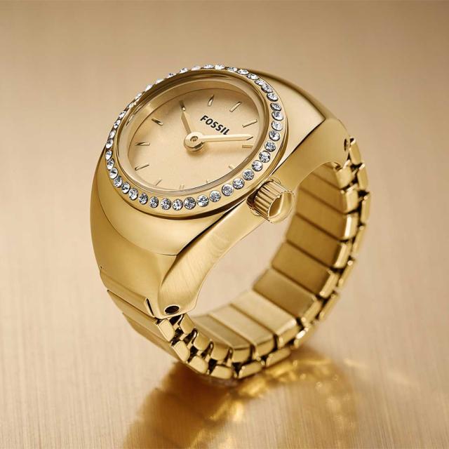 FOSSIL フォッシル ウォッチリング ES5319 レディース 時辰儀 石英 乾電池式 アナログ ラウンド ゴールド 水晶 国内定まり品 指環