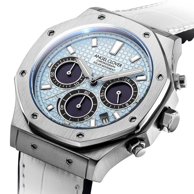 エンジェルクローバー Exventure Solar エクスベンチャーソーラー EVS43SBU-WH メンズ 腕時計 ソーラー クロノグラフ ブルーダイヤル 革ベルト_3
